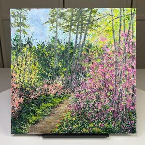 Walk With Nature - Original Landscape Acrylic Painting In Size 8" x 8"